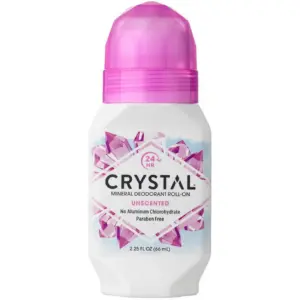 Crystal Body Mineral-Enriched Deodorant Roll-On | Unisex | Unscented | 2.25 fl Ounce | 1