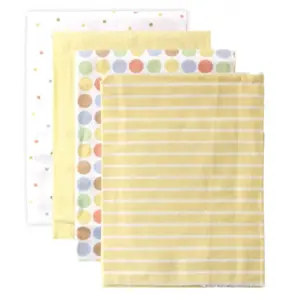 Luvable Friends Baby Cotton Flannel Receiving Blankets | Yellow | One Size