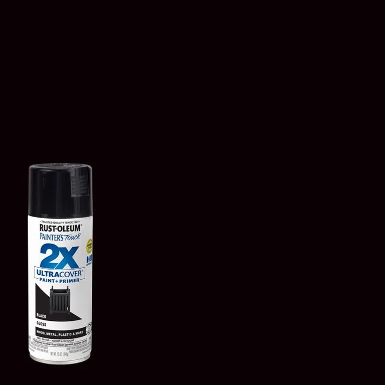 6 Pc | Rust-Oleum Painter'S Touch 2X Ultra Cover Gloss Black Paint+Primer Spray Paint 12 Ounce