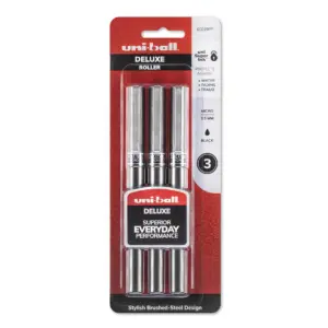 Uni-ball Roller Deluxe Pen | Black | 0.5 Millimeters | 3 Per Package