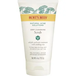 Burt's Bees Natural Acne Solutions Deep Cleansing Scrub | Salicylic Acid Acne Treatment with Soothing Cica | 99% Natural Origin | 4 Ounces