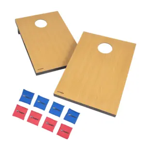 Triumph Tournament Bean Bag Toss Game with Two Wooden Portable Game Platforms on Foldable Legs & Eight Toss Bags