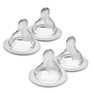 MAM Bottle Nipples Mixed Flow Pack | Medium Flow Nipple Level 2 & Fast Flow Nipple Level 3 | for Newborns & Older | SkinSoft Silicone Nipples for Baby Bottles | Fits All MAM Bottles | 4 Pack