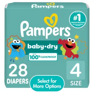 Pampers Baby Dry Diapers Size 4 | 28 Count (Select for More Options)