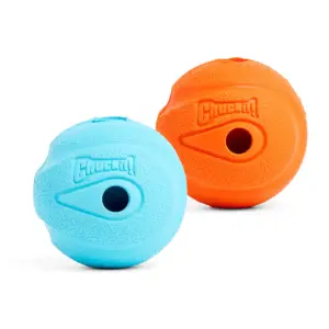 Chuckit! The Whistler Ball Rubber Fetch Dog Toy | Medium (2.5) for Dogs 20-60 lb | Assorted Colors | Pack of 2 | Large