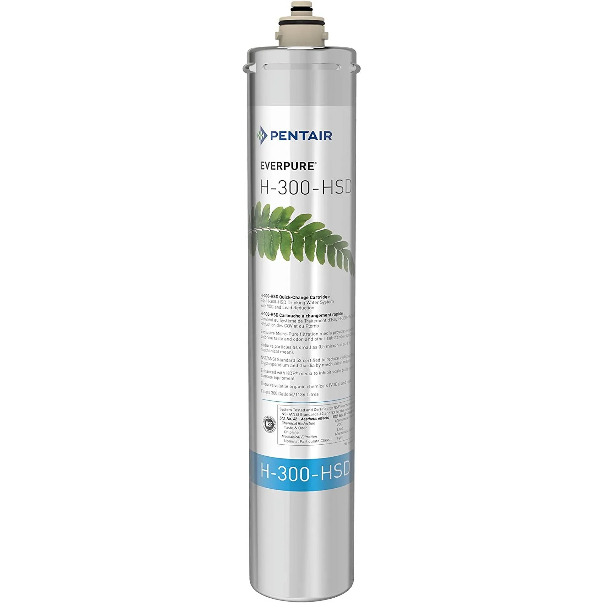 Pentair Everpure H-300-HSD EV927075 Undersink Water Filter Replacement Cartridge (Premium Edition)