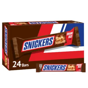 Snickers Chocolate Candy Bars Share Size | 3.29 Ounce. 24 ct. Bulk Pack