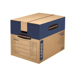 Bankers Box Large Prime Moving Box 6 Pack | Reinforced Handles | Tape-Free Assembly | Attached Lid | 18-Inch x 18-Inch x 24-Inch (0062904) CA2