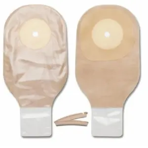 Premier Colostomy Pouch | One-Piece System | 12 Inch Length | Up to 2-1/2 Inch Flange | Drainable | Trim To Fit | Clear | 10 Count