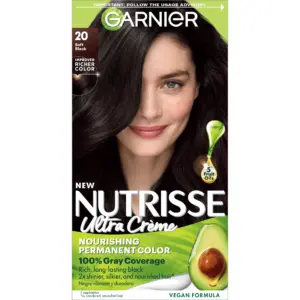 Garnier Nutrisse Nourishing Hair Color Creme | 020 Soft Black Tea | 1