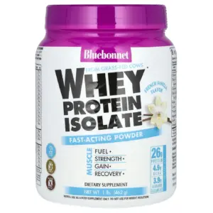 Bluebonnet Whey Protein Isolate French Vanilla 1 lbs Powder (Premium Edition)