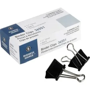 Business Source Binder Clips | Black,12 Count | Single