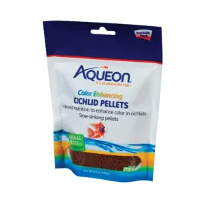 Aqueon Cichlid Color Enhancing Fish Food 4.5 ounces | Color Enhancing Cichlid Mini 4.5oz
