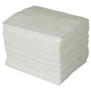 Brady Absorb Pad,Oil-Based Liquids,White,PK100 BPO100 (Premium Edition)