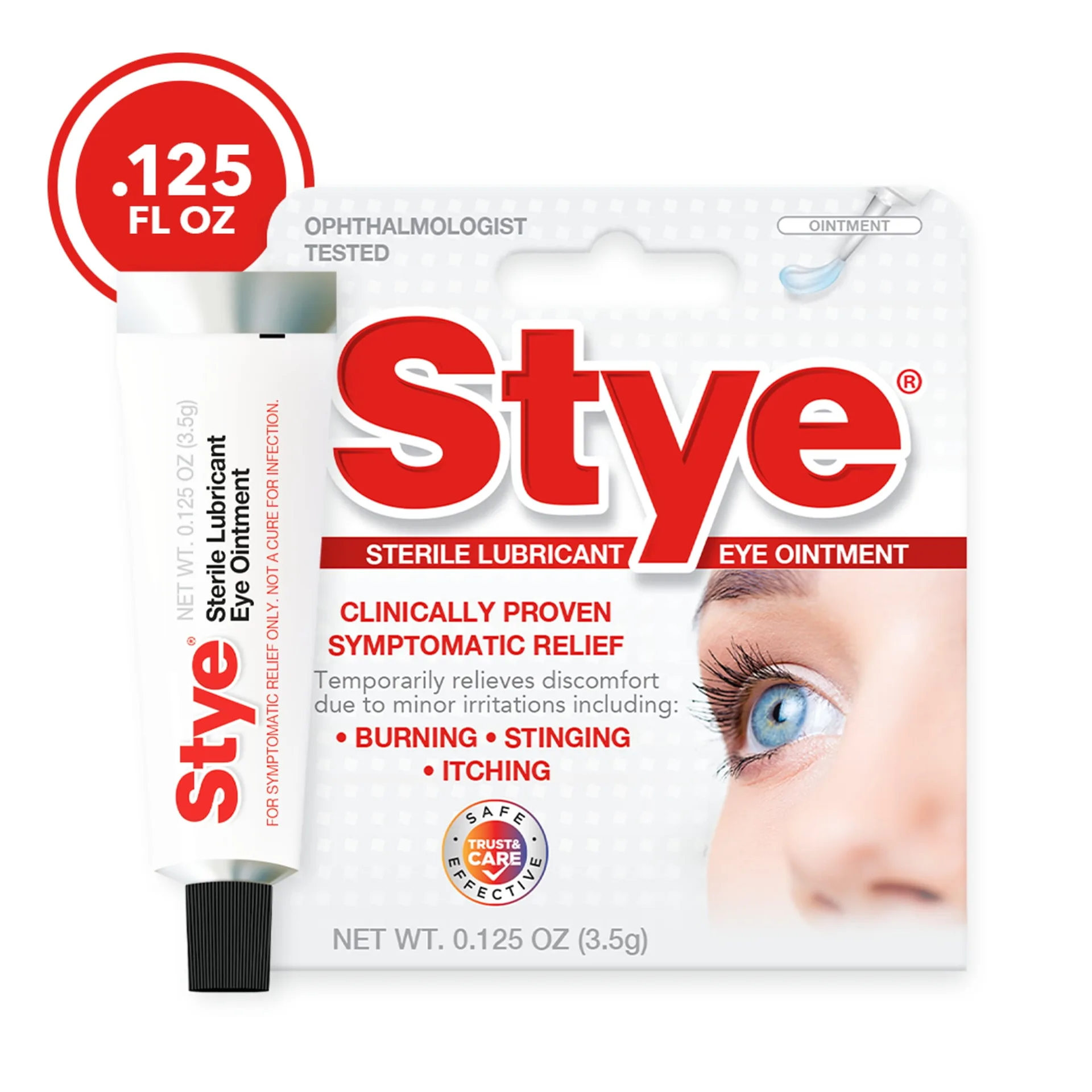 Stye Sterile Lubricant Eye Ointment | Stye Eye Symptom Relief | Ophthalmologist Tested | Adult Daily Use As Needed | 0.125 Ounce