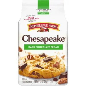 Pepperidge Farm Chesapeake Crispy Dark Chocolate Pecan Cookies | 7.2 Ounce Bag (8 Cookies)