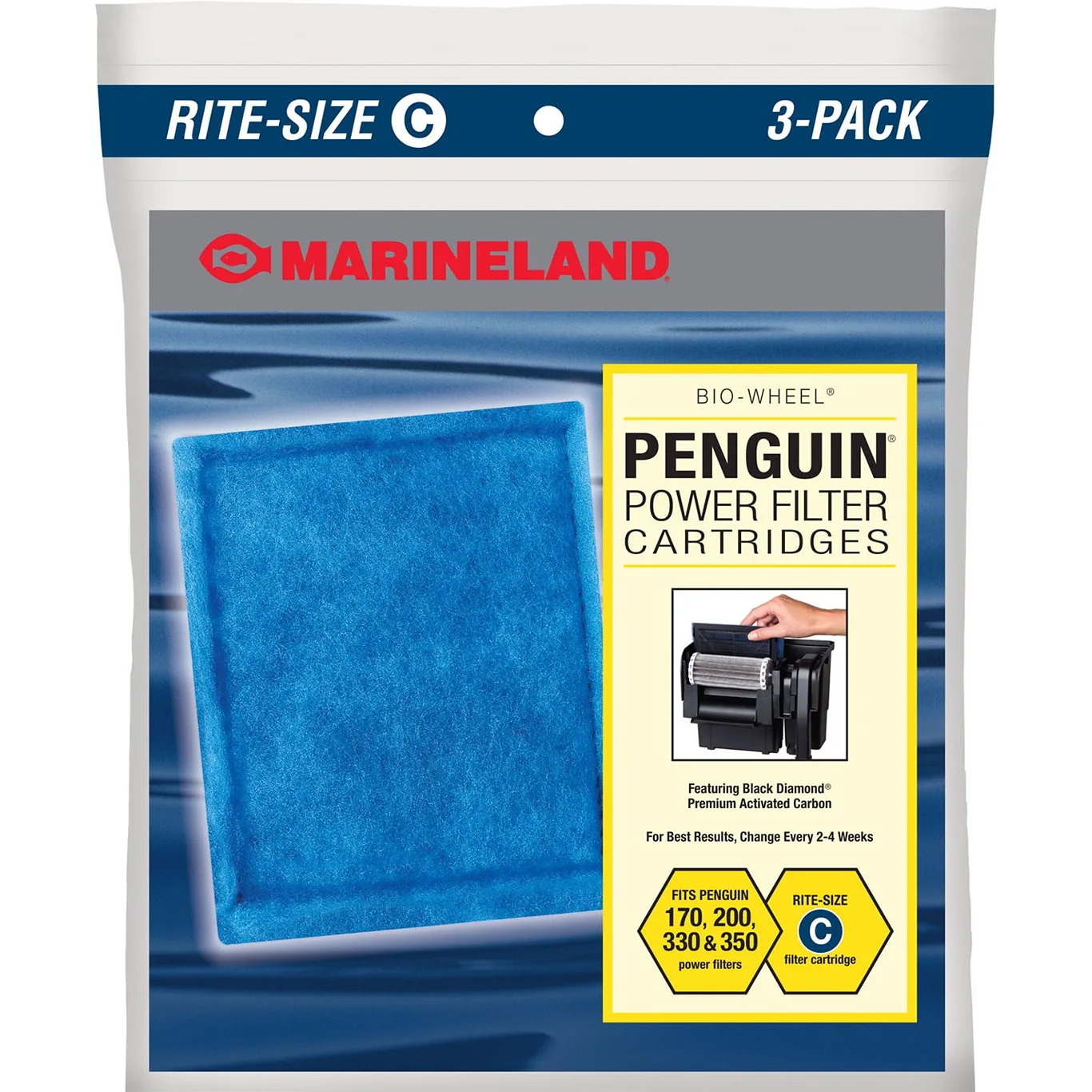 Marineland Penguin Bio-Wheel Power Filter Aquarium Filter Cartridges | Rite-Size C | 3-pack