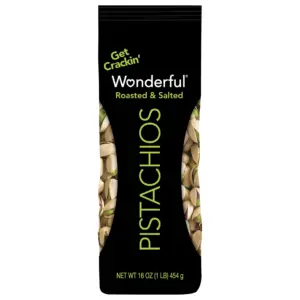 Wonderful Pistachios | Inch-Shell Roasted and Salted Nuts | 16 Ounce Bag | 1