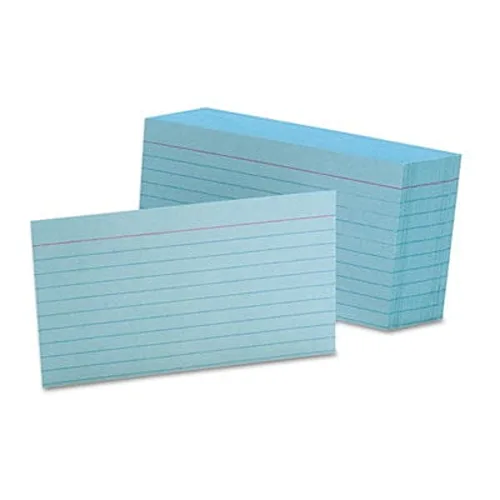 Oxford | OXF7321BLU | Colored Ruled Index Cards | 100 / Pack
