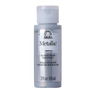FolkArt Metallic Acrylic Craft Paint | Metallic Finish | Silver Sterling | 2 fl Ounce