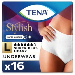 TENA Incontinence Underwear for Women | Super Plus | L | 16 Count