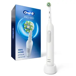 Oral-B Pro 1000 Rechargeable Electric Toothbrush | White | 1 Count | Adults & Children 3+