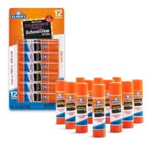 Elmer's Disappearing Purple Washable School Glue Sticks | 6 Gram | 12 Count