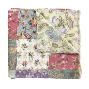 Global Trends Carmel 100% Cotton Patchwork Throw Blanket (Premium Edition)