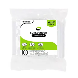 Clear Hot Glue Sticks For High and Low Temperatures | Mini Size 4 | 100 Pack (DT-100) | Single