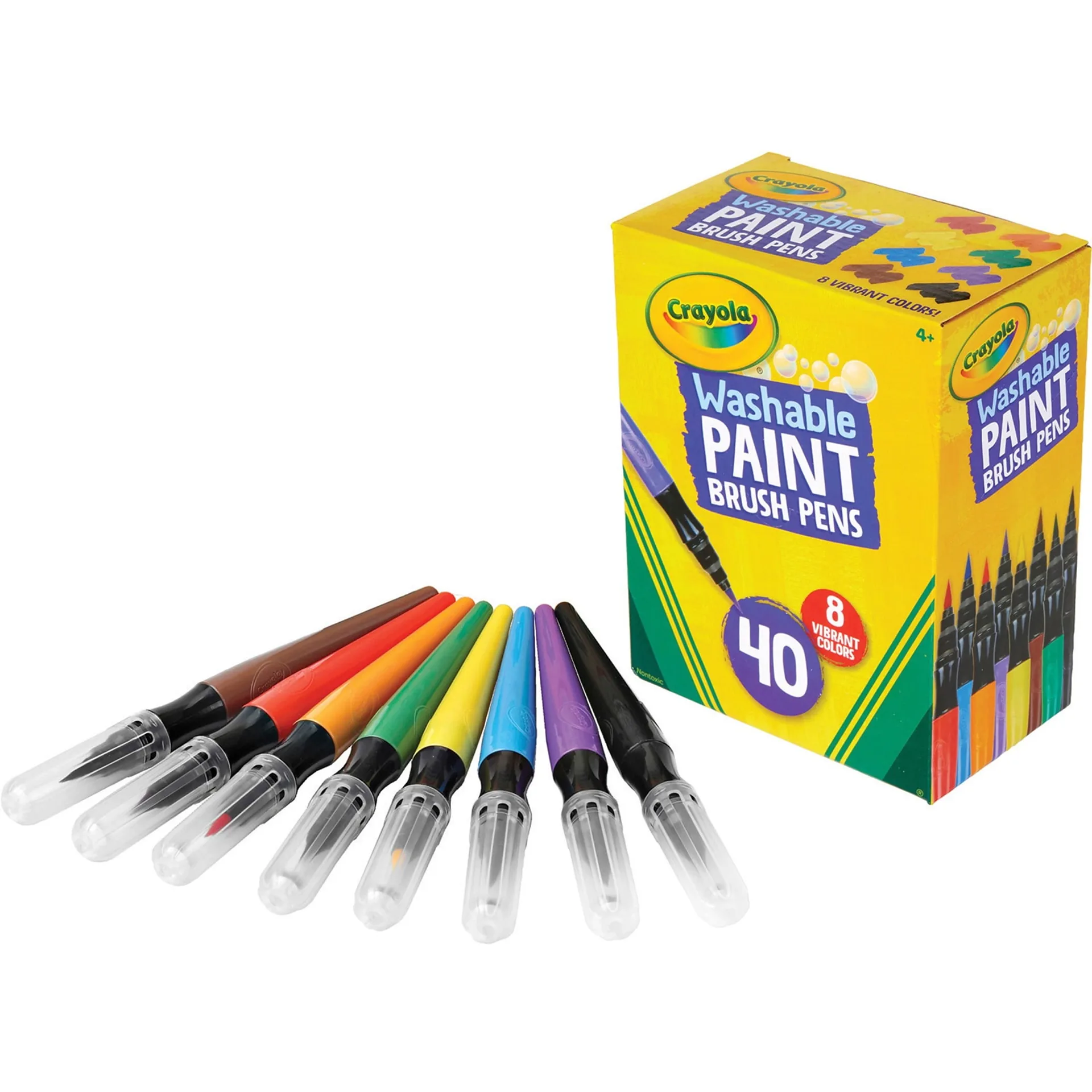 Crayola No-Drip Paint Brush Pens | Assorted Colors | Pack of 40