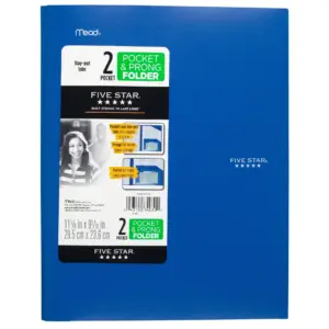 Five Star 2-Pocket Stay-Put Plastic Folder | Assorted Colors (72115)