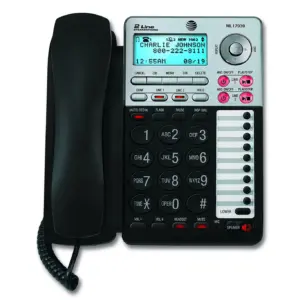 AT&T ML17939 2-Line Corded Phone with Speakerphone and Digital Answering System | Black