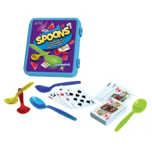 PlayMonster Spoons Inch a Case | Fun Family Card Game | 3-6 Multi-Player | Children Ages 7+