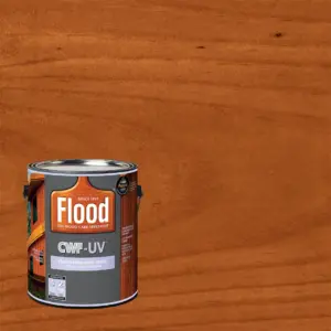 Flood 1 Gallon Redwood Transparent CWF-UV Exterior Wood Stain | Natural | 3 | 1 gal