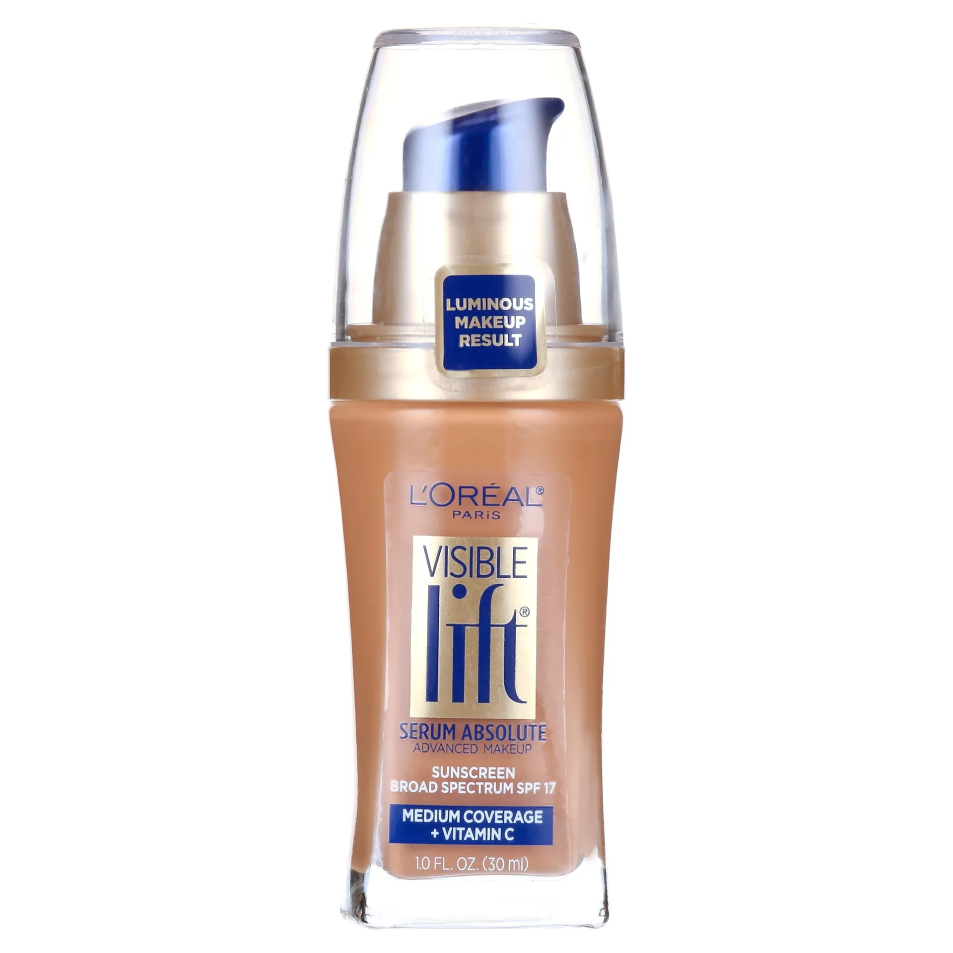 L'Oreal Paris Visible Lift Serum Liquid Foundation | SPF 17 | 1 fl Ounce | Single | 154 Sun Beige