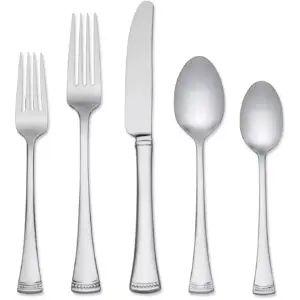 Lenox Portola 65-Piece Stainless Steel Flatware Set | Service for 12