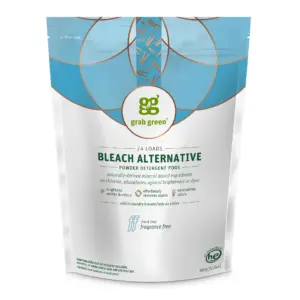 Grab Green Bleach Alternative Pods | 60 Count | Chlorine Free | Fragrance Free | Plant & Mineral Based | Laundry Booster to Brighten Whites | Removes Stains | Neutralizes Odors