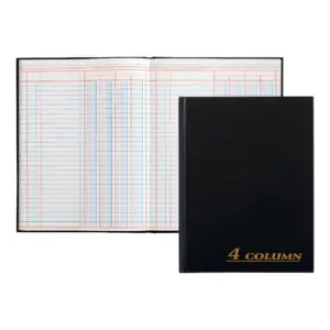 Adams 4-Column Account Book | 9 1/4 x 7 | Black