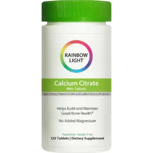 Calcium Citrate Mini-Tablets With Vitamin D | 120 Count | by Rainbow Light (Premium Edition)