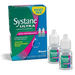 Systane Ultra Eye Dry Eye Drops for Daily Use | Two 4mL bottles | Pocket Pack