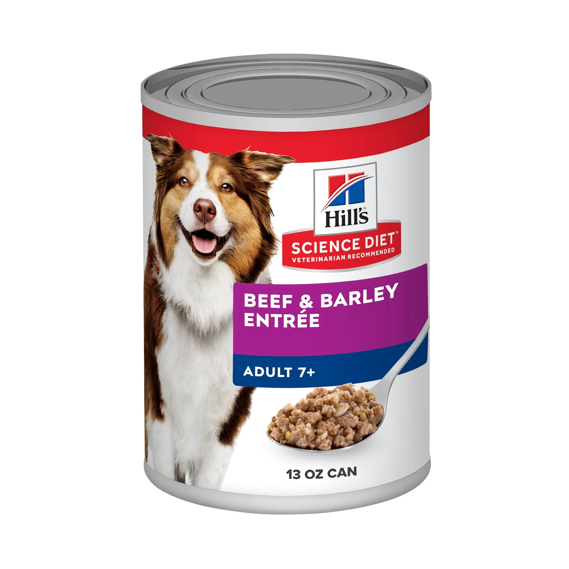 Hill's Science Diet Beef and Barley Wet Dog Food for 7+ Senior Dogs | 13oz Can 12pk | Beef and Barley Entree | 13oz (12pk)