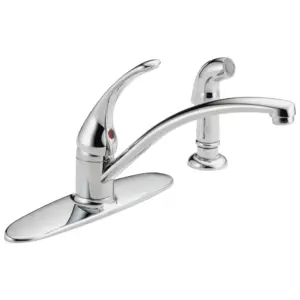Delta Faucet Foundations Single Handle Kitchen Faucet with Spray | Chrome