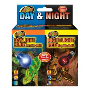 Zoo Med Day and Night Reptile Bulbs Combo Pack | 60 Watts