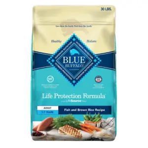 Blue Buffalo Life Protection Formula Natural Dry Dog Food | Fish and Brown Rice | 30-lb. Bag | 30 lbs