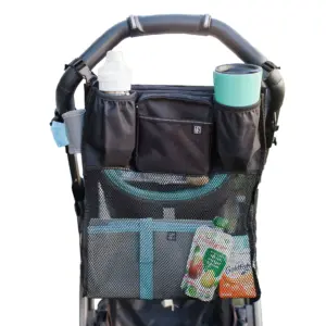 J.L. Childress Cups 'N Cargo Universal Stroller Organizer & Storage with Mesh Compartment | Black. Adult Use
