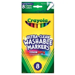 Crayola Washable Marker Set | 8-Colors | Fine | Classic
