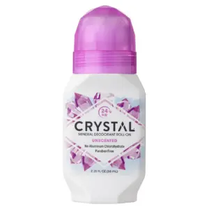Crystal Body Mineral-Enriched Deodorant Roll-On | Unisex | Unscented | 2.25 fl Ounce | 1