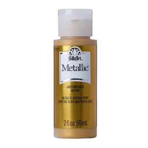 FolkArt 660EX Metallic Acrylic Craft Paint | Metallic Finish | Pure Gold | 2 fl Ounce