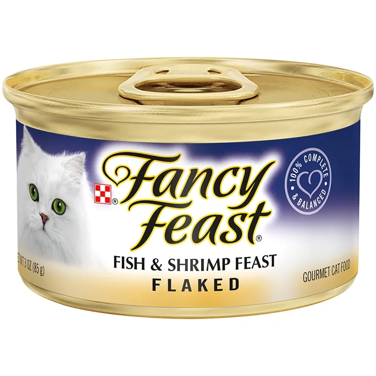 Fancy Feast Wet Cat Food | Flaked Fish and Shrimp Feast | 3 Ounce. Can