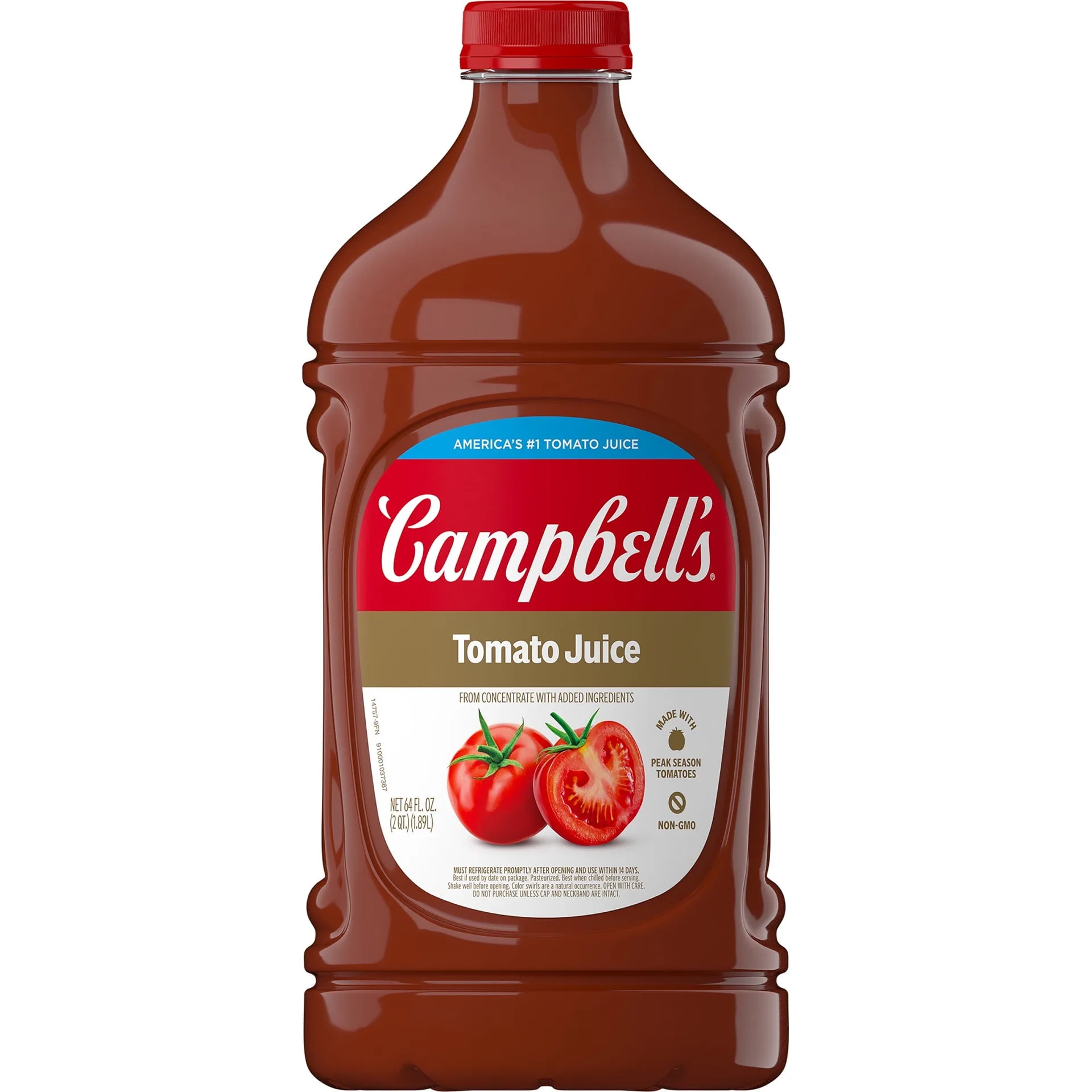 Campbells 100% Tomato Juice | 64 fl Ounce Bottle | Single